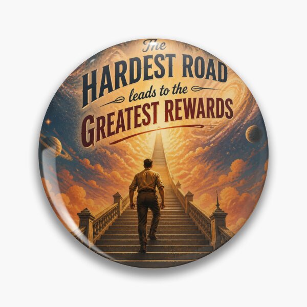 Item preview, The Hardest Road Leads to the Greatest Rewards | Motivational Vintage Art designed and sold by Krystek-Studio .