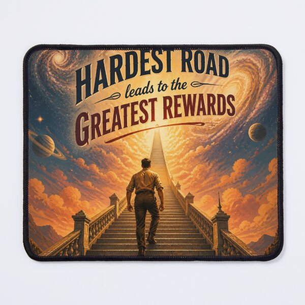 Item preview, The Hardest Road Leads to the Greatest Rewards | Motivational Vintage Art designed and sold by Krystek-Studio .