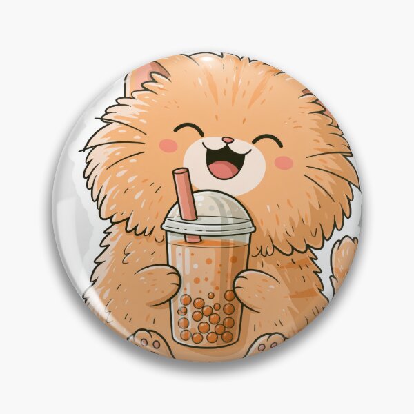 Item preview, Cute Fluffy Orange Cat Drinking Boba Tea designed and sold by EgonZ9.