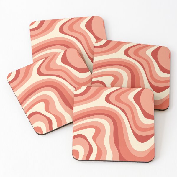 Item preview, Liquid Swirl Retro Abstract in pinks and peach tones, Light Blush, Cream, and White designed and sold by Differenceee.