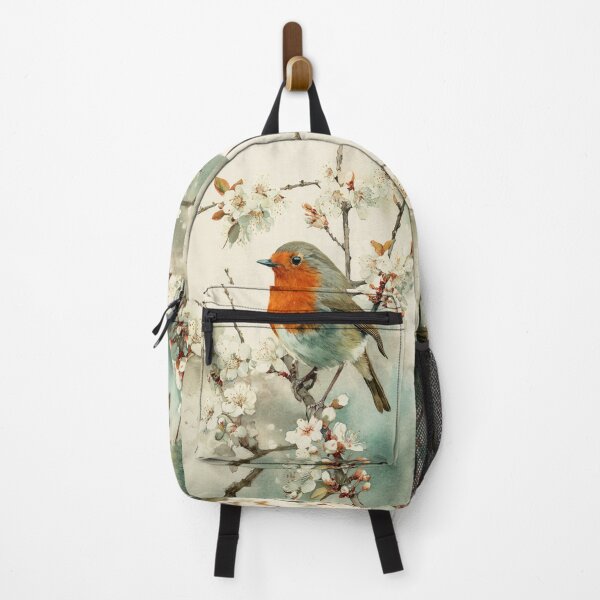 Item preview, A Robin perched on blooming branches, Birds in Motion designed and sold by CDC40.