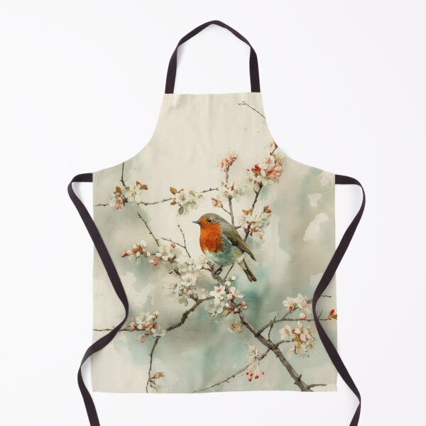 Item preview, A Robin perched on blooming branches, Birds in Motion designed and sold by CDC40.