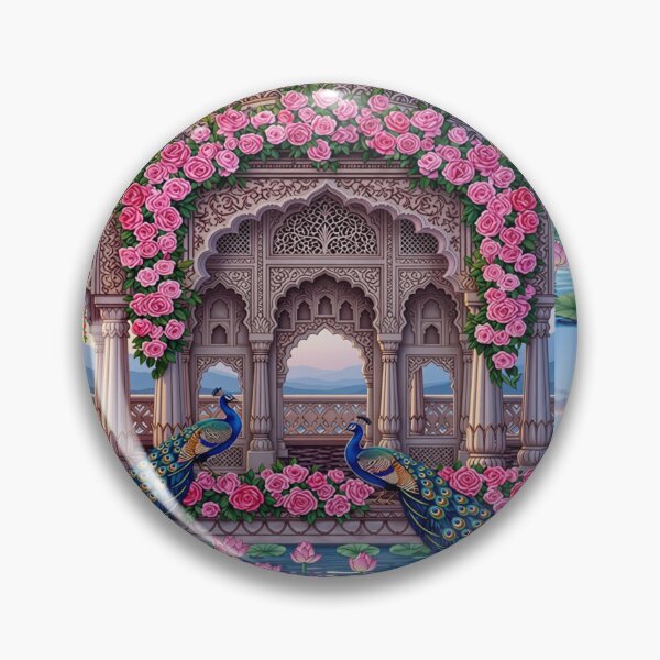 Item preview, Royal Peacock Palace — Luxury Mughal Garden Art Print, Teal Lehenga & Peacock, Elegant Heritage Wall Art designed and sold by RSDigitalPrintDesign.