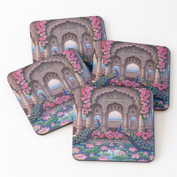 Item preview, Royal Peacock Palace — Luxury Mughal Garden Art Print, Teal Lehenga & Peacock, Elegant Heritage Wall Art designed and sold by RSDigitalPrintDesign.