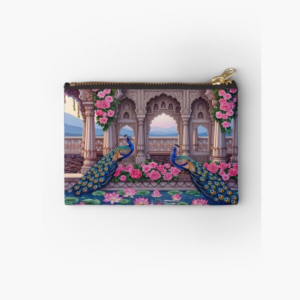 Item preview, Royal Peacock Palace — Luxury Mughal Garden Art Print, Teal Lehenga & Peacock, Elegant Heritage Wall Art designed and sold by RSDigitalPrintDesign.
