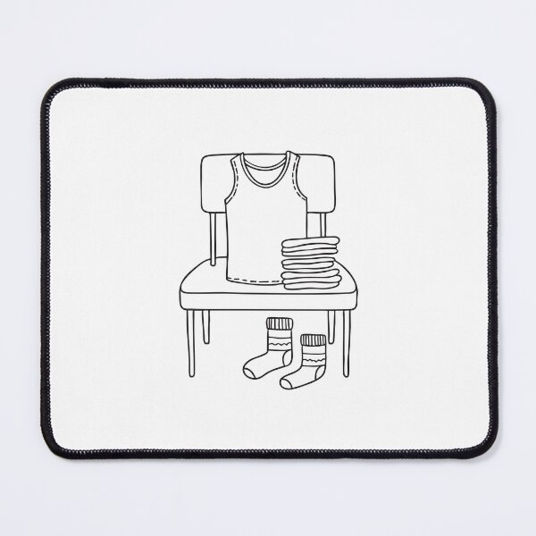 Item preview, A clean undershirt resting on a chair near folded socks designed and sold by rasagamastore.