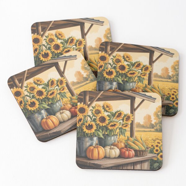 Item preview, Country Farm Stand Sunflower Poster | Rustic Americana Farmers Market Wall Art designed and sold by Tamas Das.