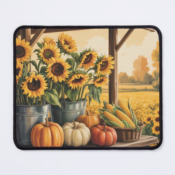 Item preview, Country Farm Stand Sunflower Poster | Rustic Americana Farmers Market Wall Art designed and sold by Tamas Das.