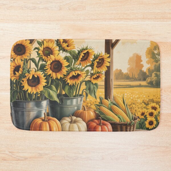 Item preview, Country Farm Stand Sunflower Poster | Rustic Americana Farmers Market Wall Art designed and sold by Tamas Das.