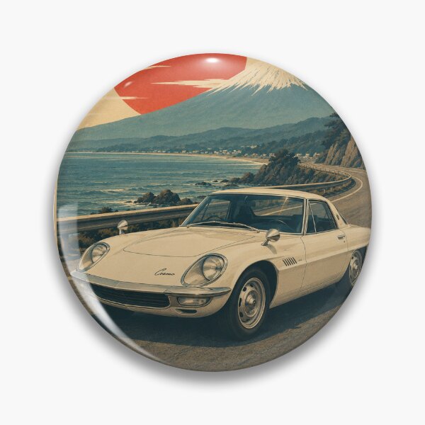 Item preview, Luxury retro Japanese sports car ivory white late-1960s rotary coupe minimalist designed and sold by Traceursniper.