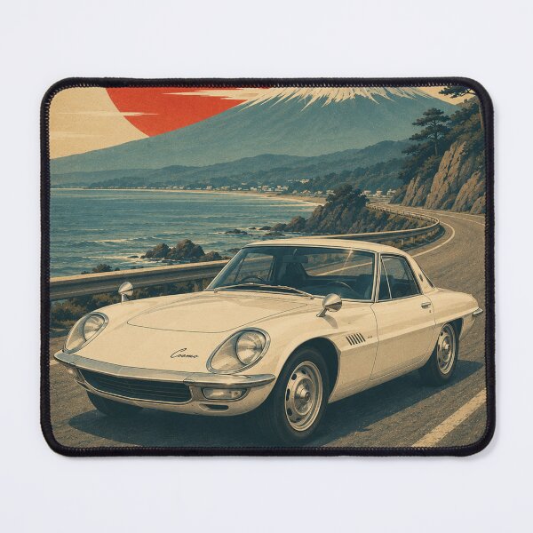 Artikelvorschau, Luxuriöser japanischer Retro-Sportwagen, elfenbeinweiß, Ende der 1960er Jahre, Wankelcoupé, minimalistisch entworfen und verkauft von Traceursniper.