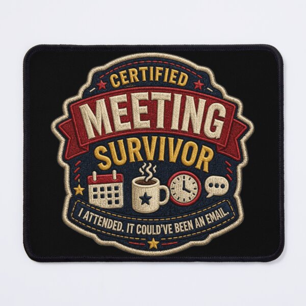 Item preview, Certified Meeting Survivor Office Humor Design designed and sold by Eng-Art.