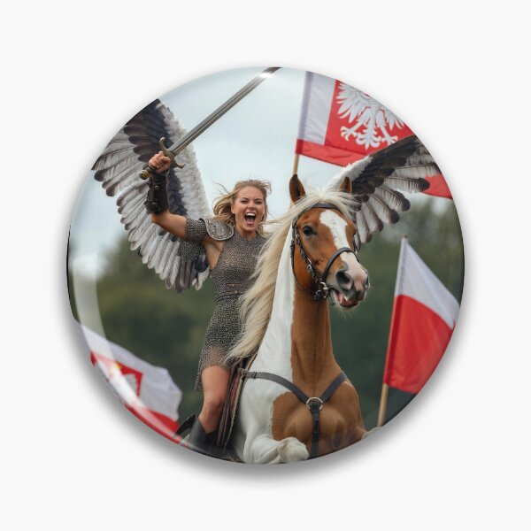 Item preview, Winged Hussar Warrior Woman | Poland Patriotic Art | Polish Legends designed and sold by Amber Sky Creations.