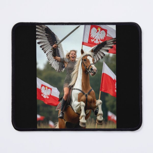 Item preview, Winged Hussar Warrior Woman | Poland Patriotic Art | Polish Legends designed and sold by Amber Sky Creations.