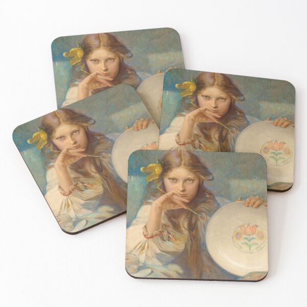 Item preview, Pensive Young Painter With Floral Plate designed and sold by artofuniverse.