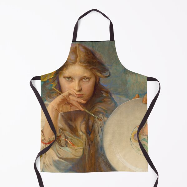 Item preview, Pensive Young Painter With Floral Plate designed and sold by artofuniverse.