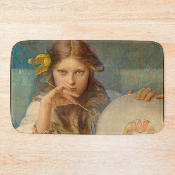 Item preview, Pensive Young Painter With Floral Plate designed and sold by artofuniverse.