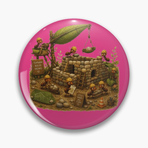 Item preview, Teamwork Builds Dreams Cute Ants Building Stone Castle Art designed and sold by Miheerala.