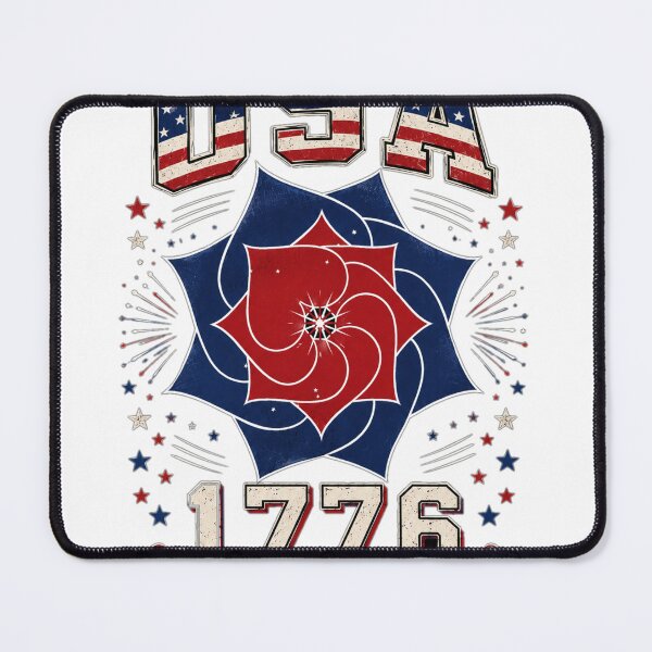 Item preview, Title: USA 1776 Patriotic Mandala PNG | Vintage American Flag Flower Design | 4th of July Varsity Style Sublimation | Fireworks Stars Tshirt Design designed and sold by Igrowlab254.