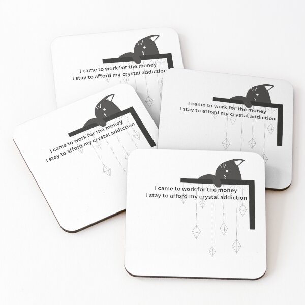 Item preview, Cute Black Cat Playing With Hanging Crystals Minimalist Line Art designed and sold by Milkydreamrose.