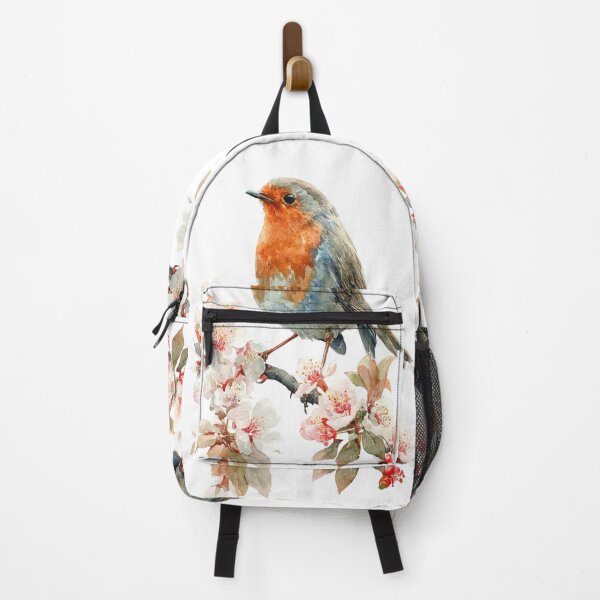 Item preview, A Robin perched on blooming branches, Birds in Motion designed and sold by CDC40.