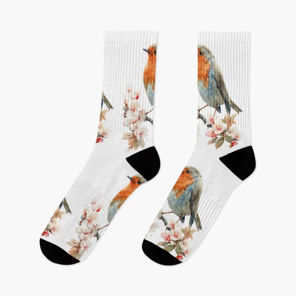 Item preview, A Robin perched on blooming branches, Birds in Motion designed and sold by CDC40.