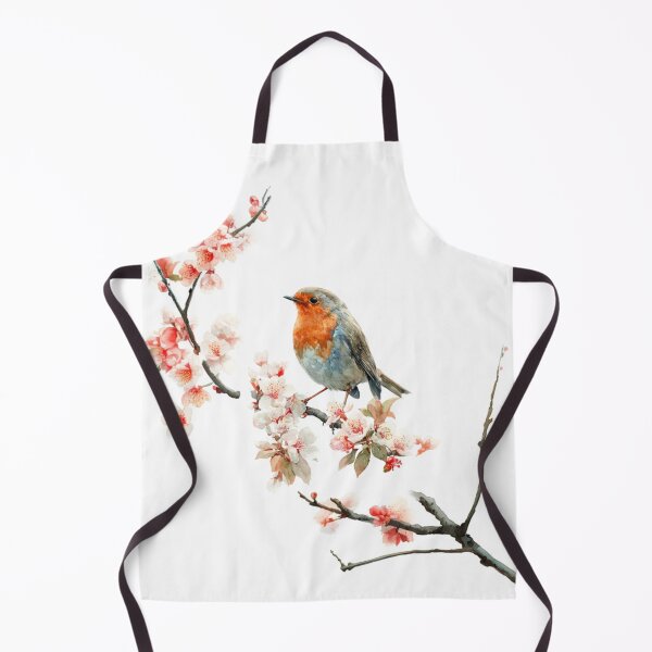 Item preview, A Robin perched on blooming branches, Birds in Motion designed and sold by CDC40.