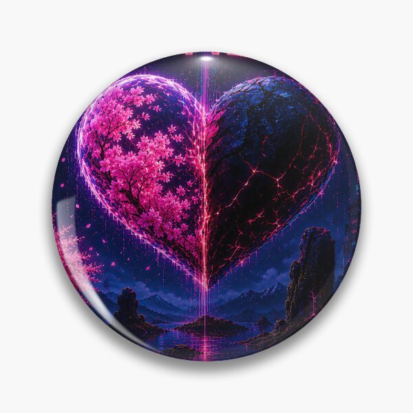 Item preview, One heart. Two worlds.(Cyberpunk ver) designed and sold by MaxDreamsArt.