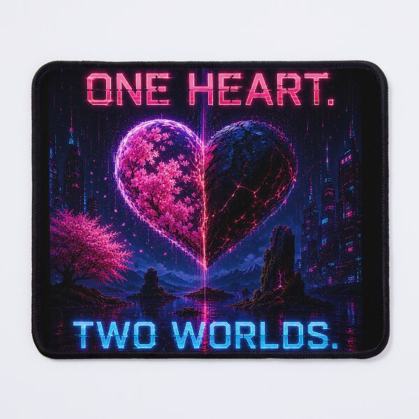 Item preview, One heart. Two worlds.(Cyberpunk ver) designed and sold by MaxDreamsArt.