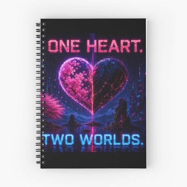 Item preview, One heart. Two worlds.(Cyberpunk ver) designed and sold by MaxDreamsArt.