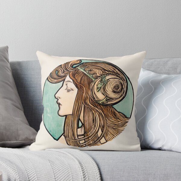 Item preview, Nouveau Woman Profile with Flowing Hair designed and sold by artofuniverse.