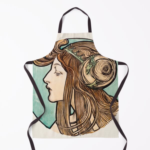 Item preview, Nouveau Woman Profile with Flowing Hair designed and sold by artofuniverse.