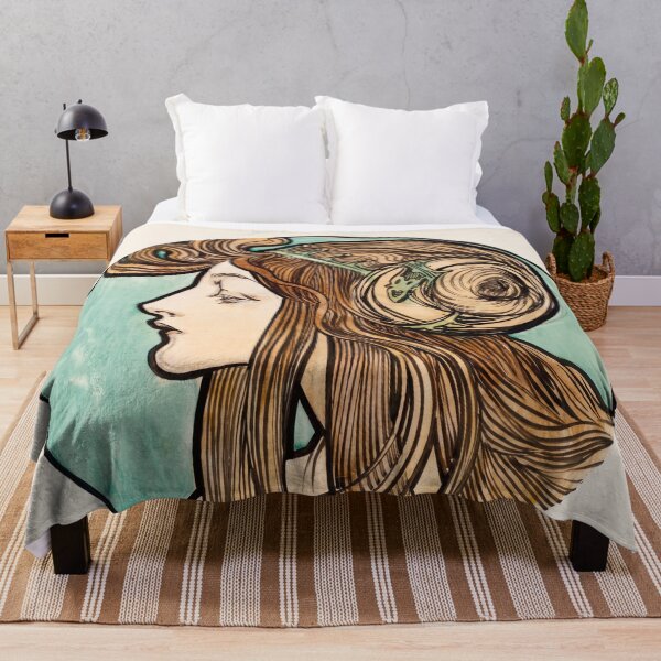 Item preview, Nouveau Woman Profile with Flowing Hair designed and sold by artofuniverse.