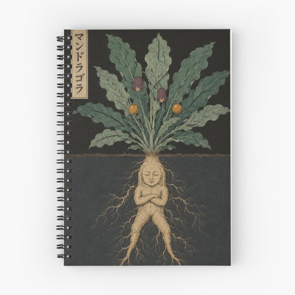 Item preview, Sleeping Mandrake Root — Haunted Garden No. 5 | Japanese Botanical Woodblock designed and sold by Planthem.