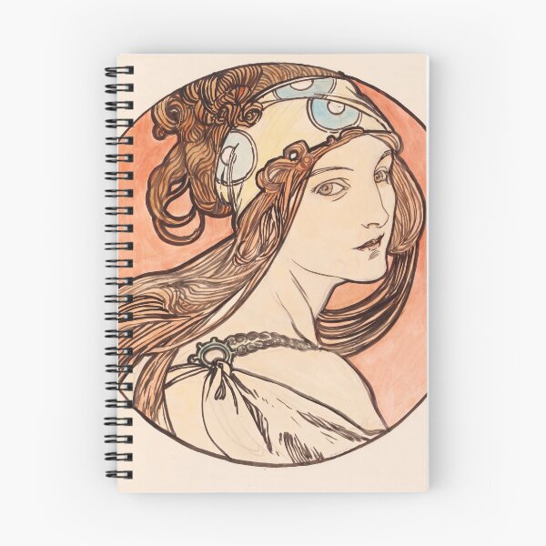 Item preview, Nouveau Woman Portrait in Coral Circle designed and sold by artofuniverse.