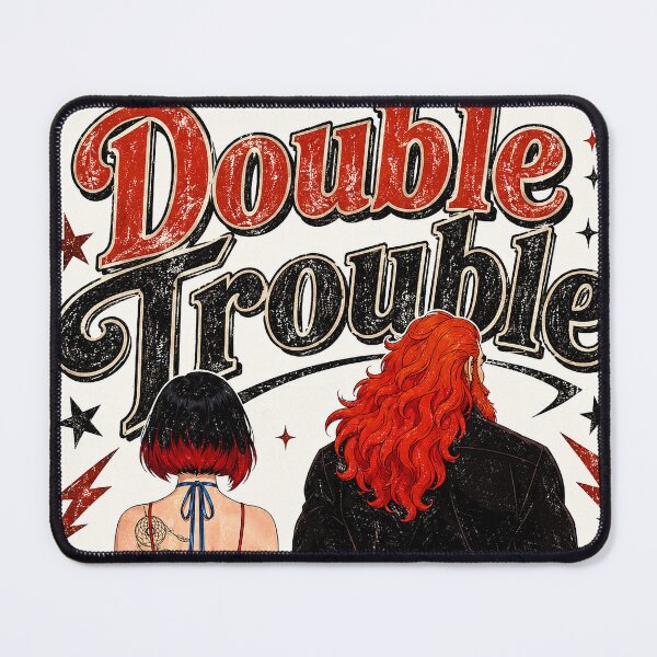 Item preview, Double Trouble - Retro Comic Bad Boy and Rebel Girl Illustration designed and sold by Hen-C-Art.