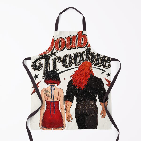 Item preview, Double Trouble - Retro Comic Bad Boy and Rebel Girl Illustration designed and sold by Hen-C-Art.