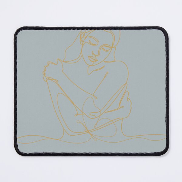 Item preview, Minimalist Butterfly Woman Embrace Line Art, Transformation Gold and Gray Decor designed and sold by Diseño que alegran tu día.