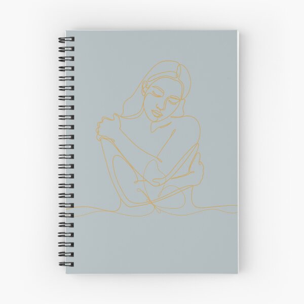 Item preview, Minimalist Butterfly Woman Embrace Line Art, Transformation Gold and Gray Decor designed and sold by Diseño que alegran tu día.