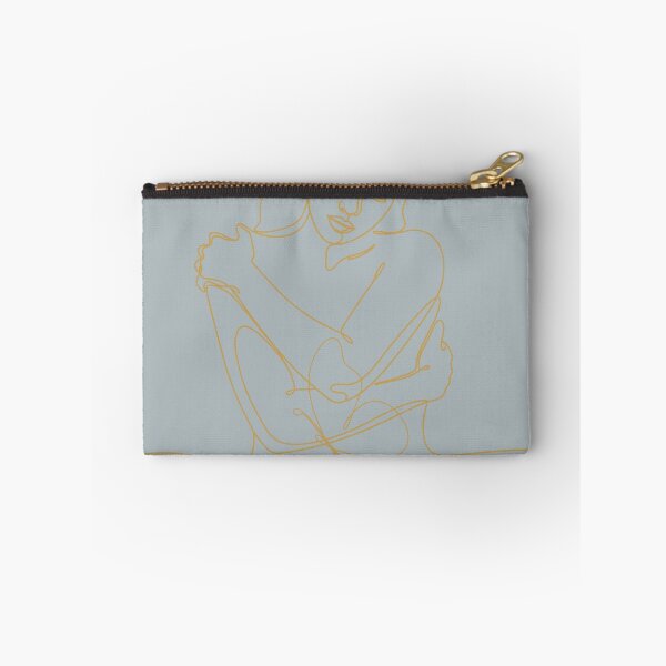 Item preview, Minimalist Butterfly Woman Embrace Line Art, Transformation Gold and Gray Decor designed and sold by Diseño que alegran tu día.
