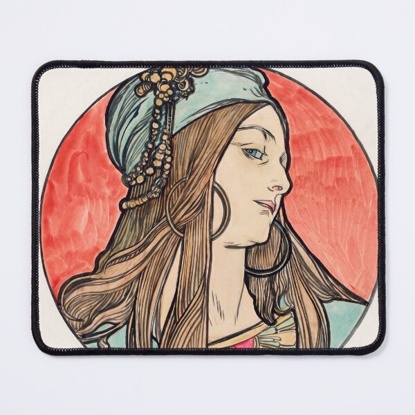Item preview, Nouveau Woman in Turban Profile designed and sold by artofuniverse.
