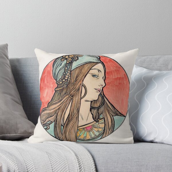 Item preview, Nouveau Woman in Turban Profile designed and sold by artofuniverse.