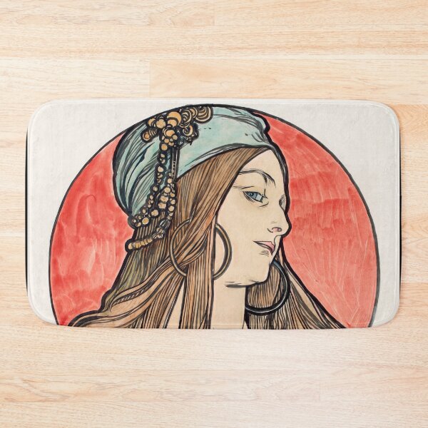 Item preview, Nouveau Woman in Turban Profile designed and sold by artofuniverse.
