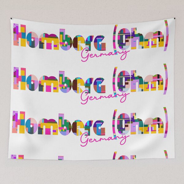Item preview, Homberg (Ohm), Germany, Vibrant Abstract City Typography Art designed and sold by Wanderful-roads.