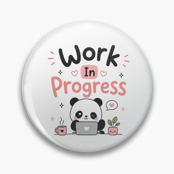 Item preview, Work In Progress Cute Kawaii Panda Motivational Quote Sticker | Aesthetic Productivity Design designed and sold by Sanika arts .