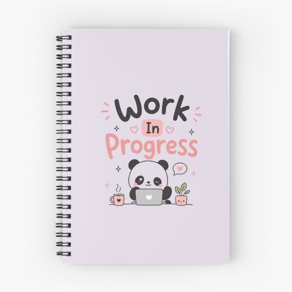 Item preview, Work In Progress Cute Kawaii Panda Motivational Quote Sticker | Aesthetic Productivity Design designed and sold by Sanika arts .