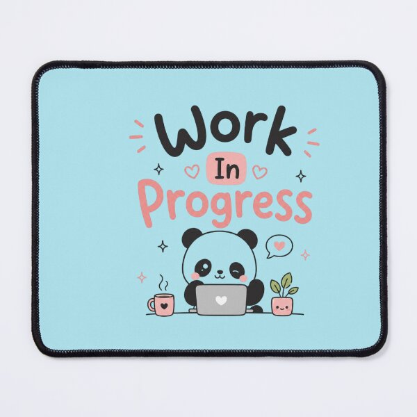 Item preview, Work In Progress Cute Kawaii Panda Motivational Quote Sticker | Aesthetic Productivity Design designed and sold by Sanika arts .