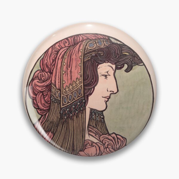 Item preview, Nouveau Woman In Profile Roundel designed and sold by artofuniverse.