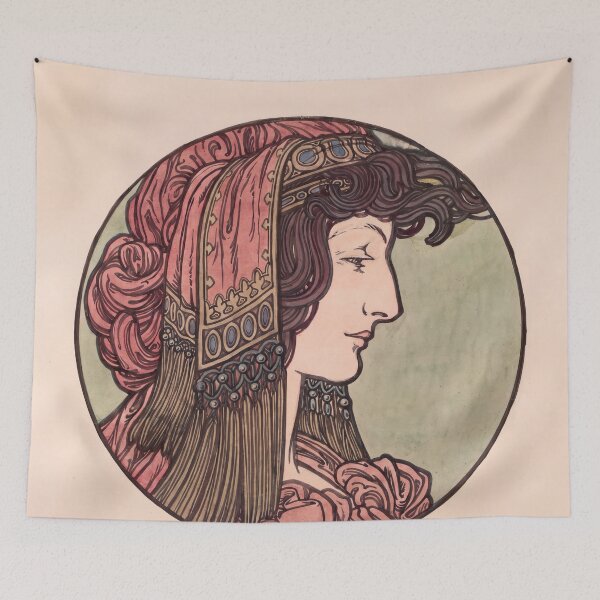 Item preview, Nouveau Woman In Profile Roundel designed and sold by artofuniverse.