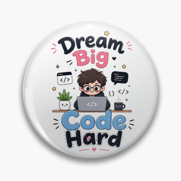 Artikelvorschau, Träume groß, programmiere hart – Niedlicher Programmierer-Kawaii-Motivations-Coding-Zitat-Aufkleber – Ingenieur-Aufkleber entworfen und verkauft von Sanika arts .